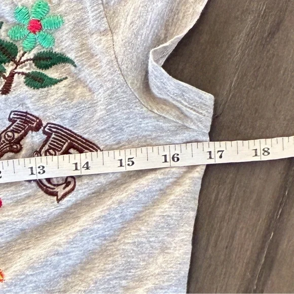 Johnny Was JWLA Love, Floral, and Birds Gray Tunic Dress - Size Medium - Picture 12 of 15